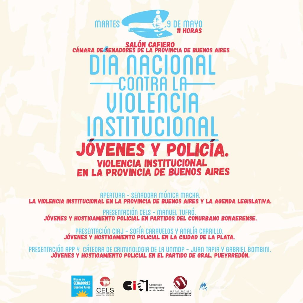 Jornada Jóvenes y Policial. Violencia institucional en PBA. 9/5  11 hs