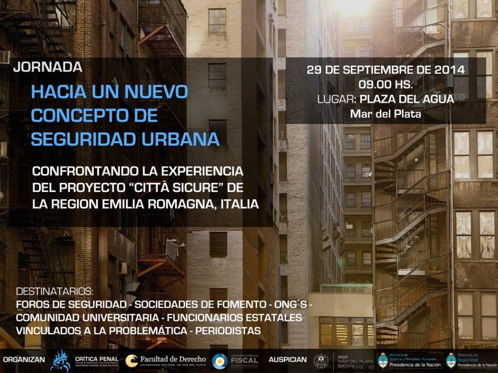 Jornada "Hacia un nuevo concepto de seguridad ciudadana".  29 de septiembre 2014